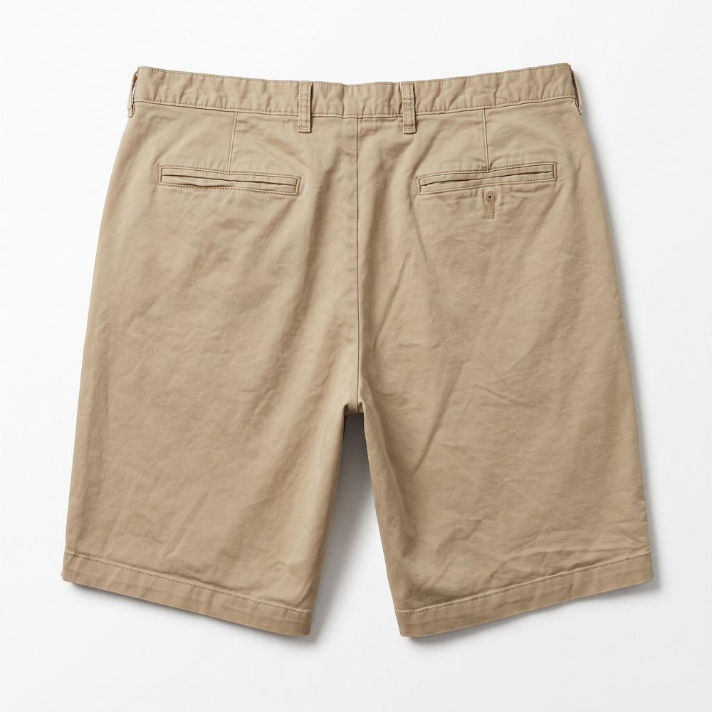 George 36 Khaki Flat Front Chino Shorts Mens Casual Preppy Vintage
